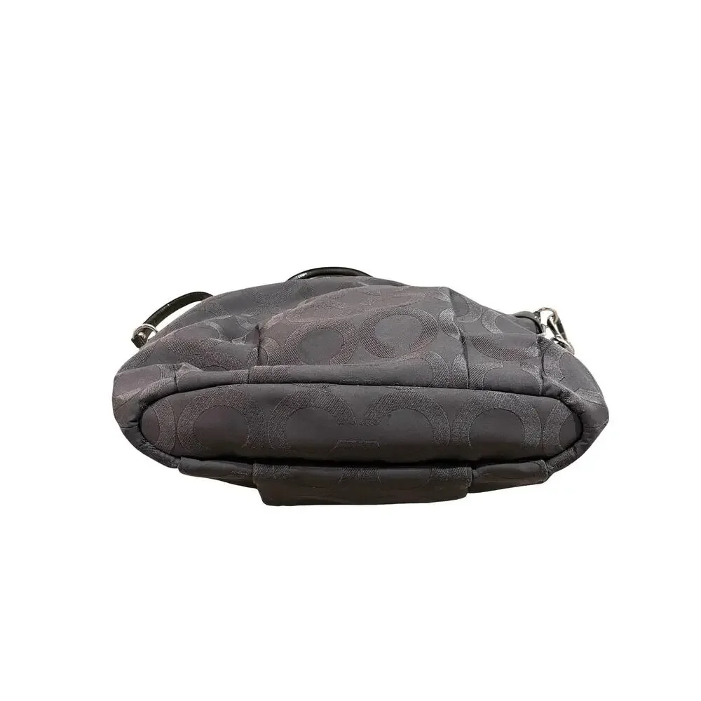 Coach Op Art Madison Lindsey Large Gray Handbag Satchel Tote